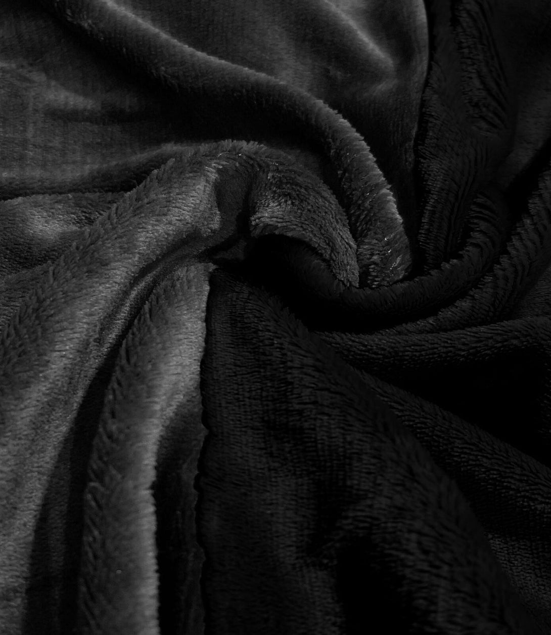 One Home Winter Bettwäsche 200x220 cm Teddy Plüsch Nicki Uni schwarz Fleece Doppelbett