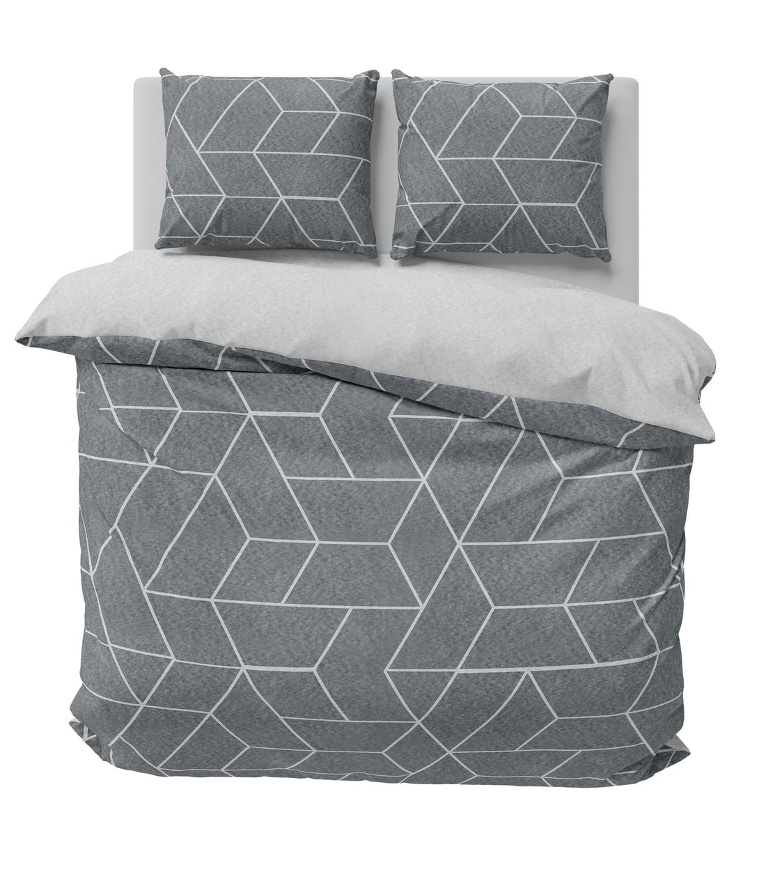 One Home Winter Bettwäsche 200x220 cm geometrisch grau anthrazit Flausch Warme Fleece