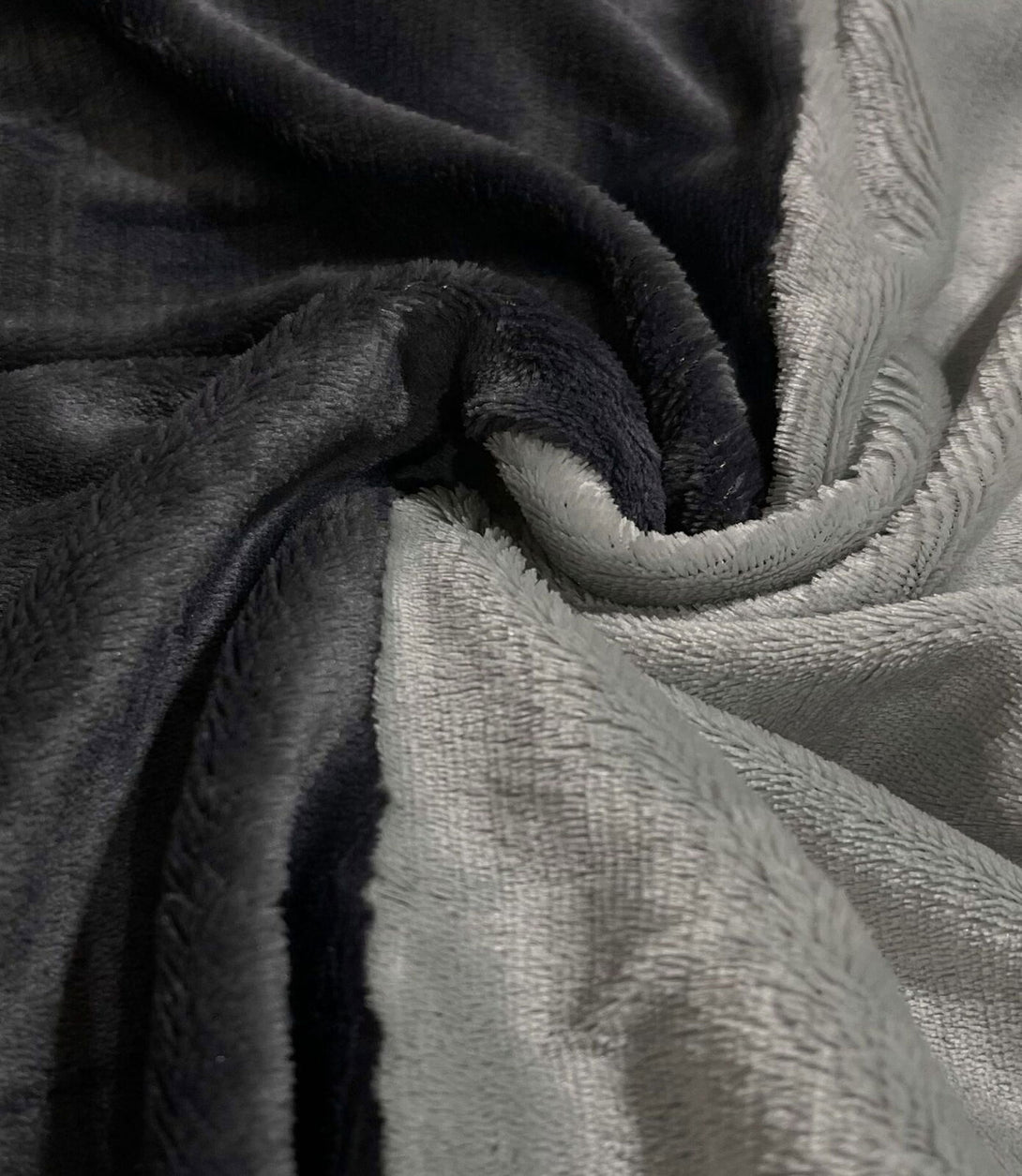 One Home Winter Bettwäsche 240x220 cm Teddy Plüsch Nicki Uni grau warm Fleece Doppelbett
