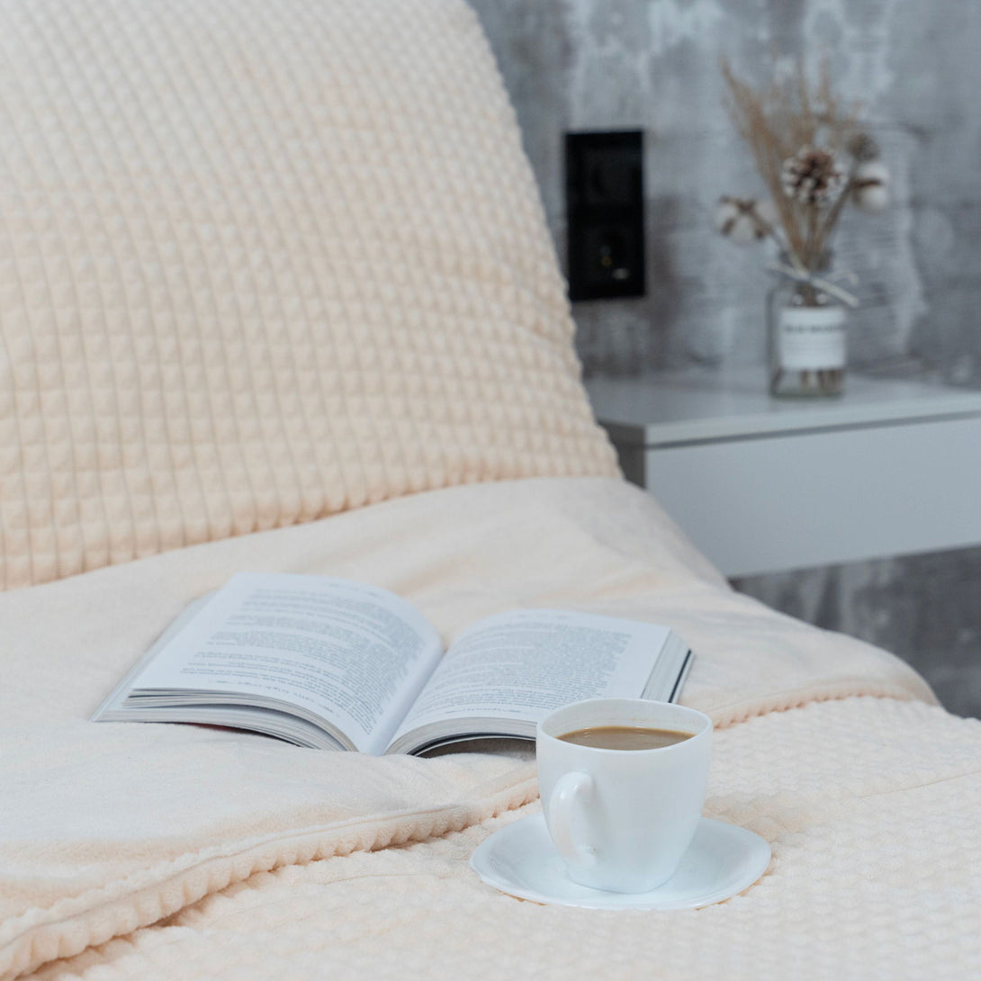 One Home Winter Bettwäsche Karo Cord Optik Teddy Plüsch Nicki Warme Fleece Cashmere Touch