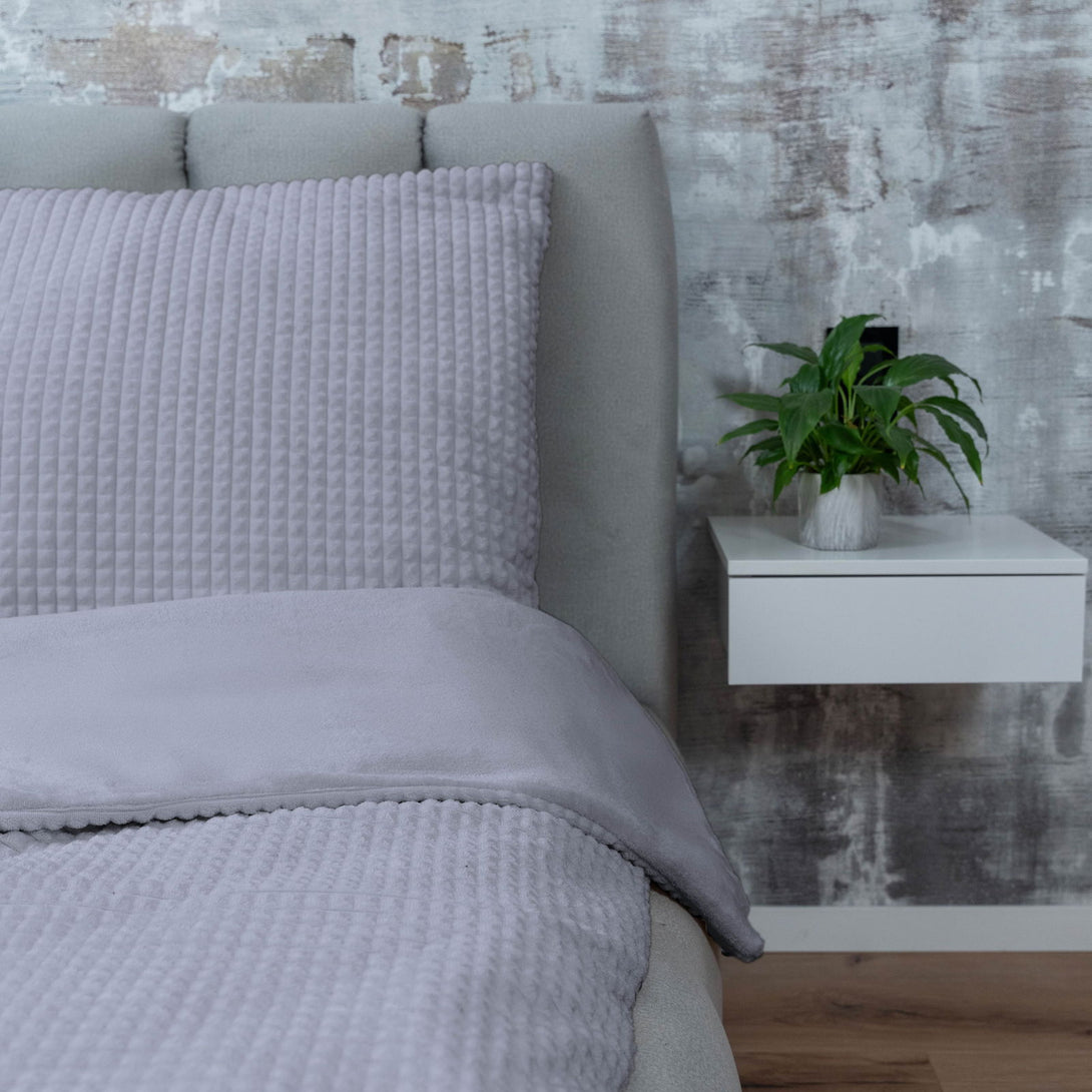 One Home Winter Bettwäsche Karo Cord Optik Teddy Plüsch Nicki Warme Fleece Cashmere Touch