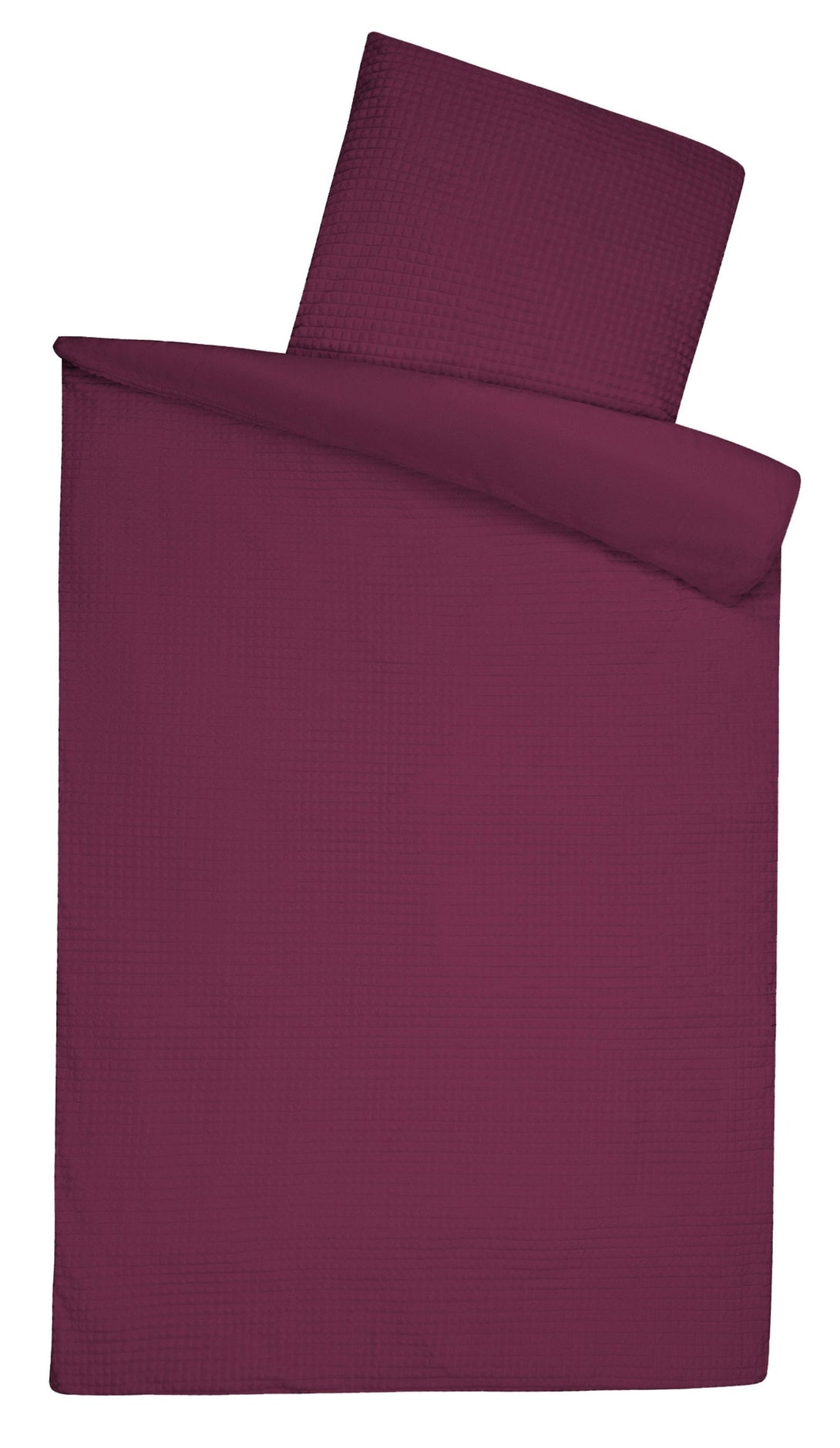 One Home Winter Bettwäsche Karo Cord Optik Teddy Plüsch Nicki Warme Fleece Cashmere Touch Beere 135x200 cm