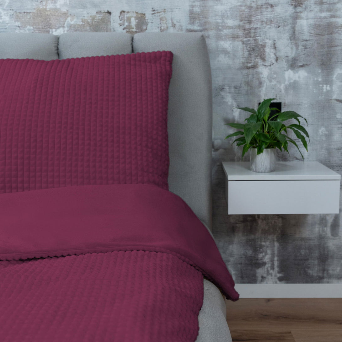 One Home Winter Bettwäsche Karo Cord Optik Teddy Plüsch Nicki Warme Fleece Cashmere Touch