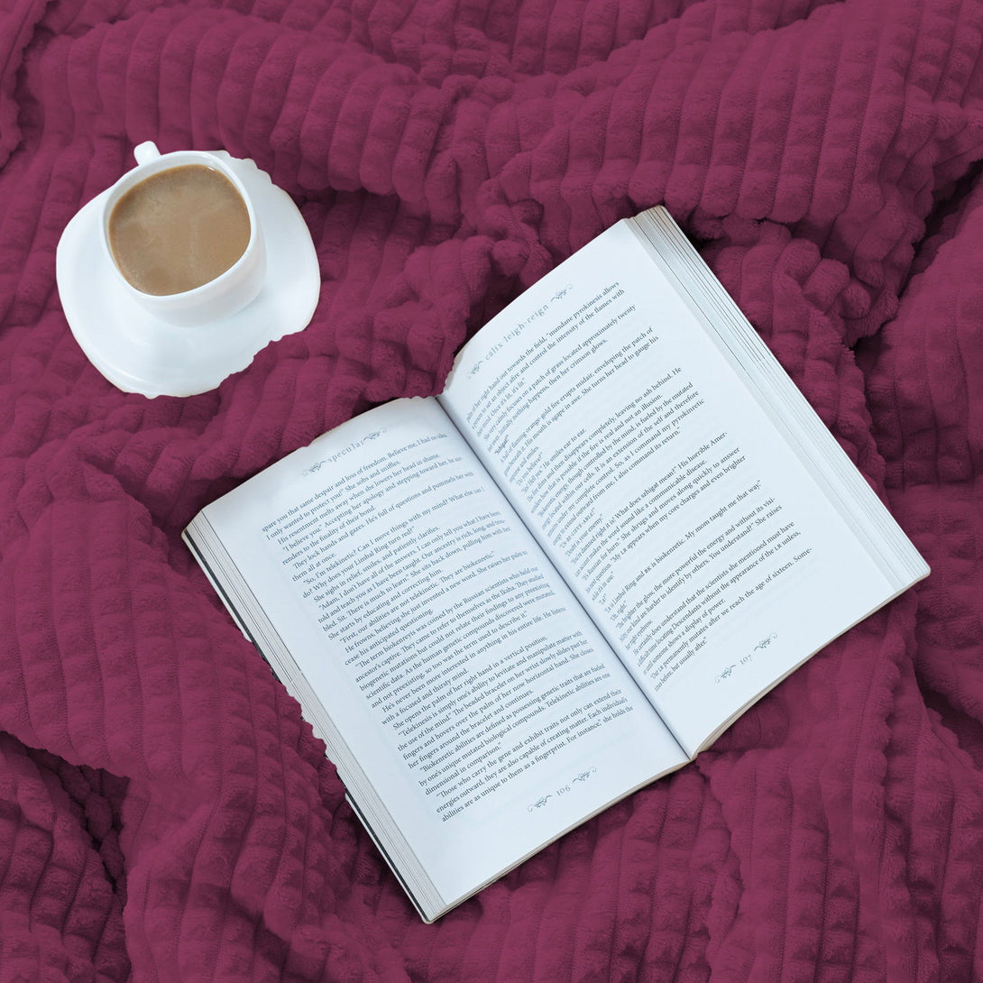 One Home Winter Bettwäsche Karo Cord Optik Teddy Plüsch Nicki Warme Fleece Cashmere Touch