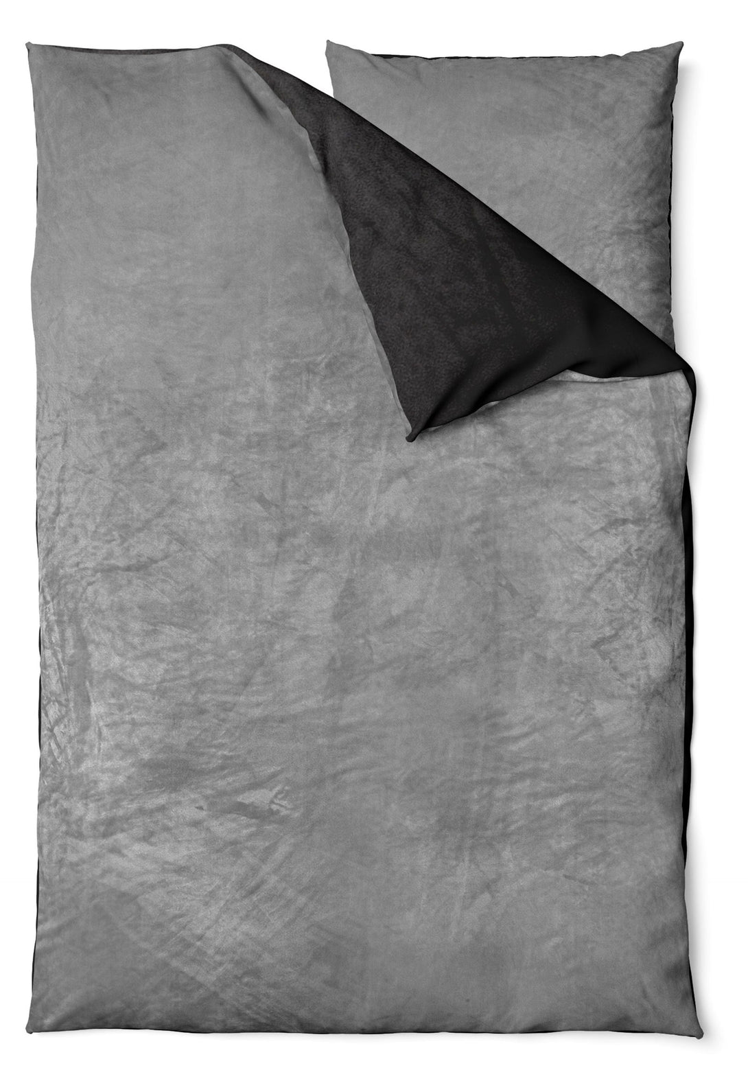 One Home Winter Bettwäsche Teddy Plüsch Nicki Uni Flauschig Kuschelig Warm Weich Fleece Wende grau schwarz 155x220 cm
