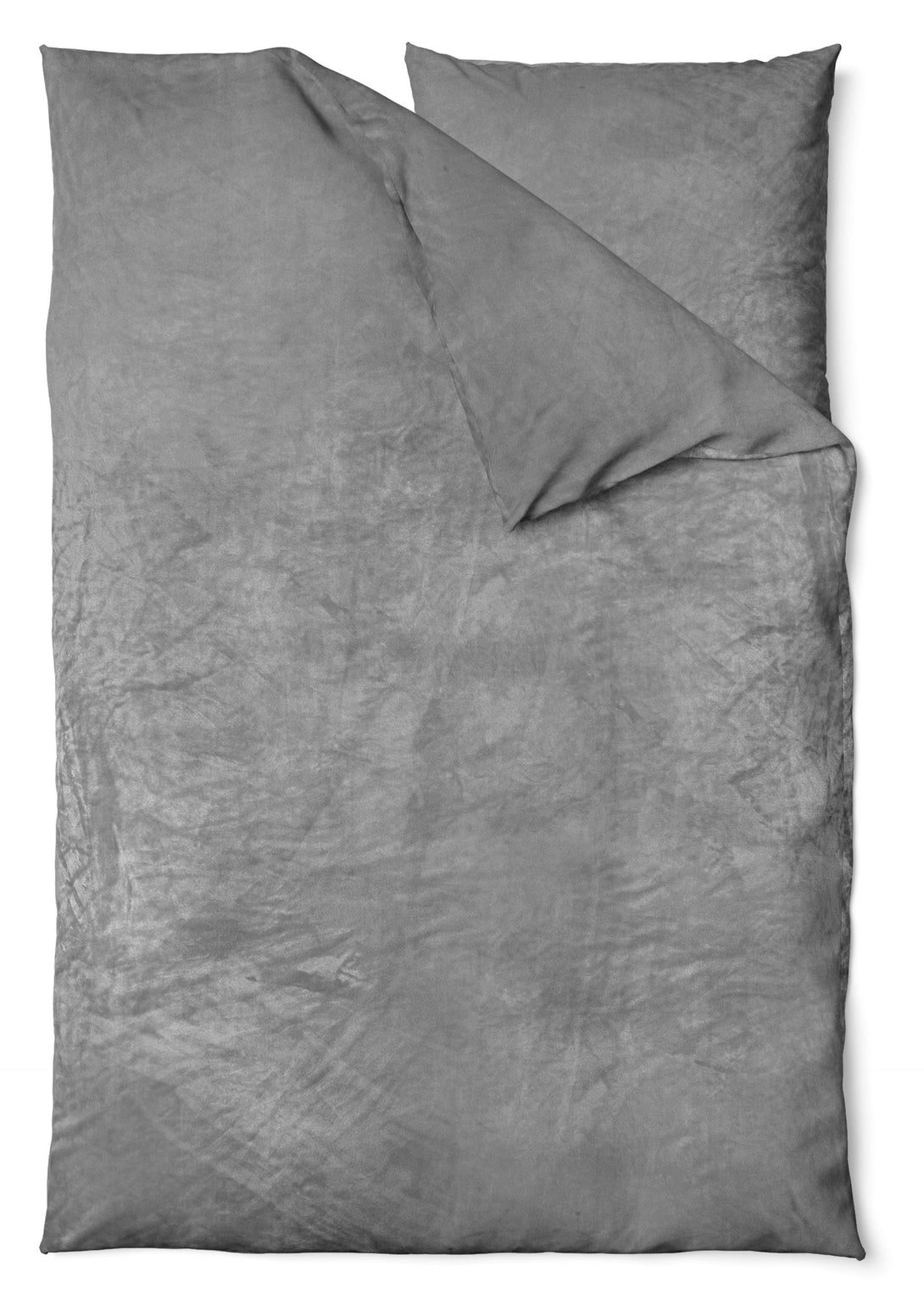 One Home Winter Bettwäsche Teddy Plüsch Nicki Uni Flauschig Kuschelig Warm Weich Fleece Uni grau 135x200 cm