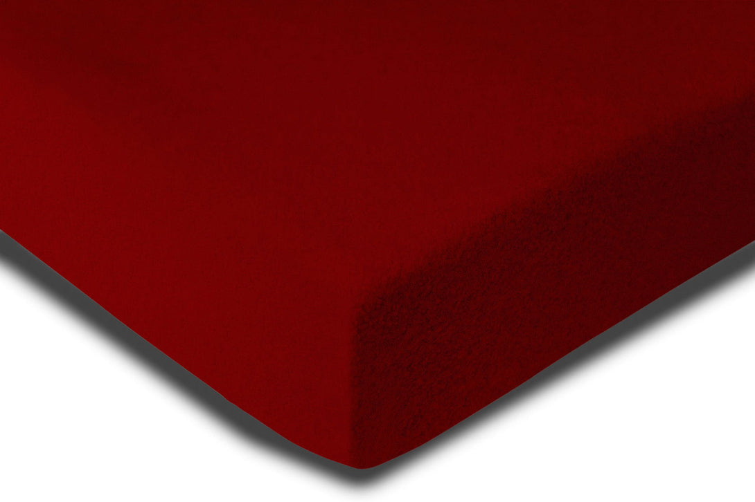 One Home Winter Spannbettlaken Flausch Warm Thermo Fleece Weich Bettlaken Spannbetttücher bordeaux