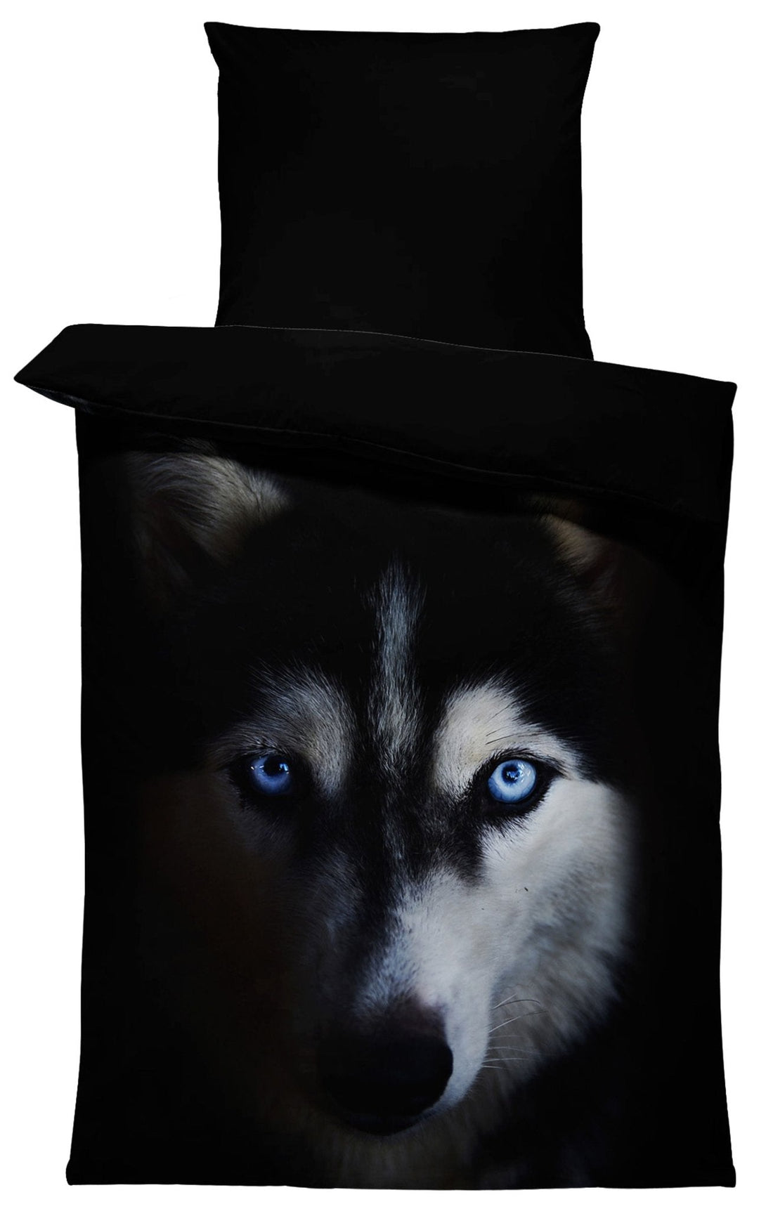 One Home Wolf Bettwäsche 135x200 cm Wölfe schwarz weiß Tier Wendemotiv Microfaser