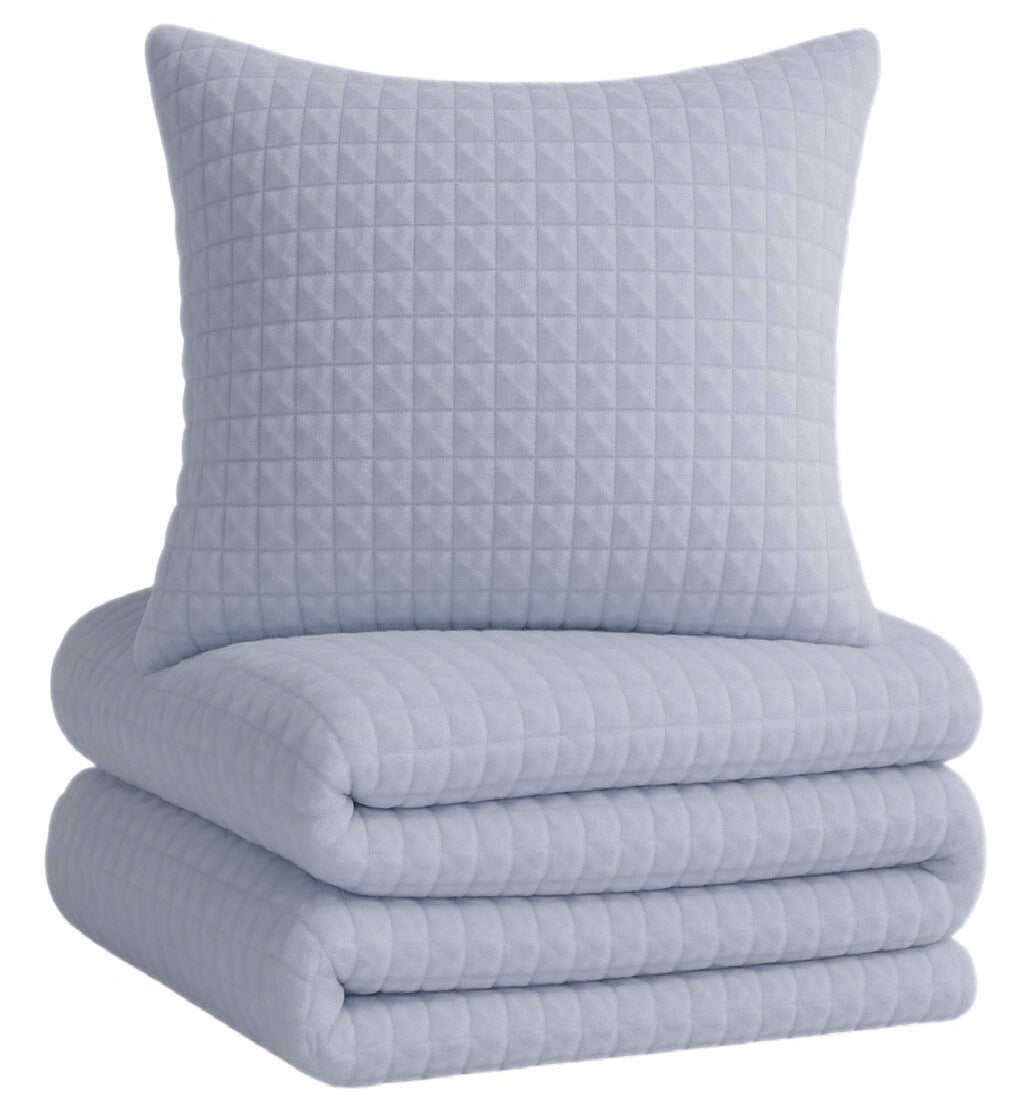 One Home Winter Bettwäsche Karo Cord Optik Teddy Plüsch Nicki Warme Fleece Cashmere Touch Grau 135x200 cm