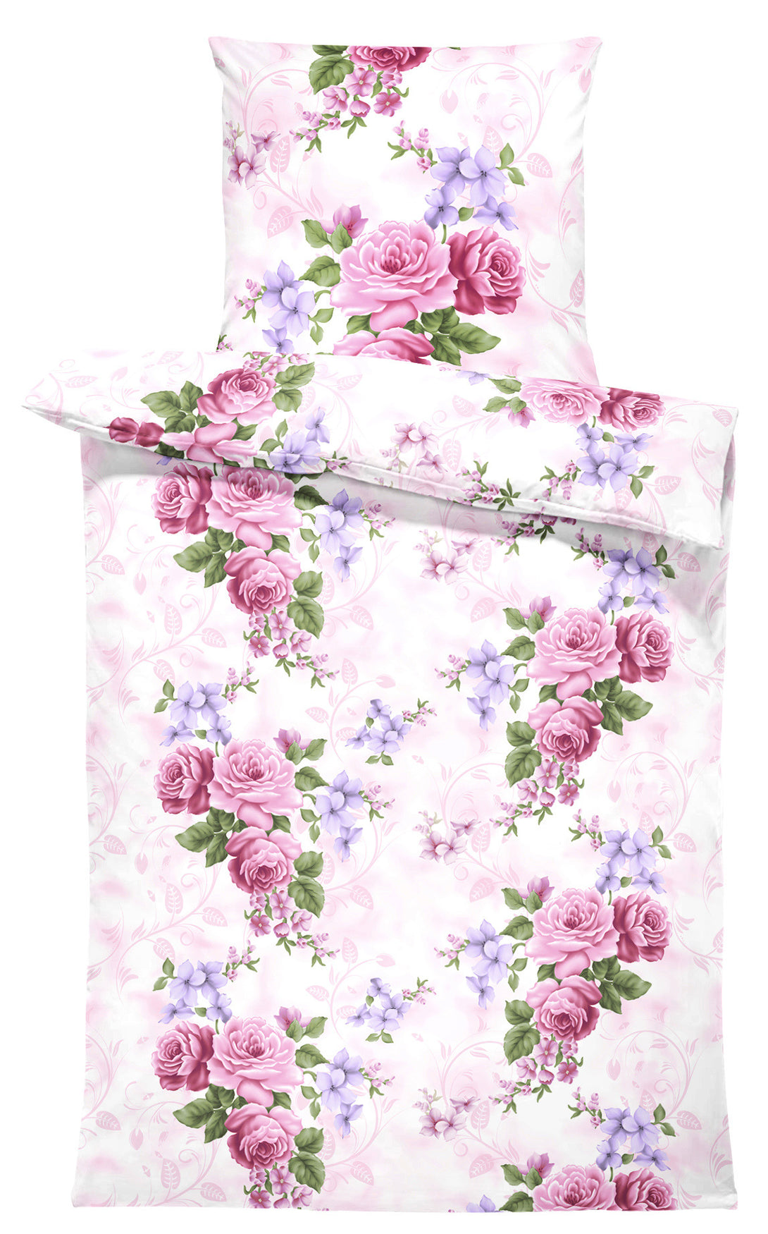Winter Bettwäsche 135x200 cm Blumen geblümt floral weiß Flausch Warm F