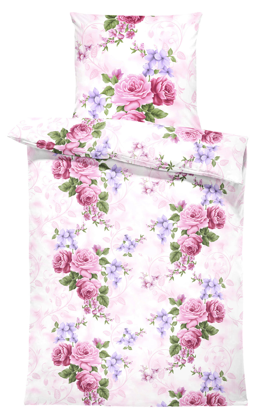 One Home Winter Bettwäsche 135x200 cm Blumen geblümt floral weiß Flausch Warm Fleece Default Title