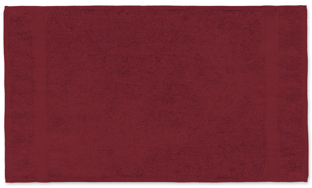 One Home Handtuch bordeaux weinrot 50x100 cm Baumwolle schnelltrocknend Frottee