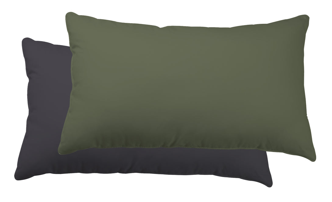 One Home 2er Pack Kissenbezug Kissenhülle 40x80 cm Uni Wende Weiche Microfaser Khaki