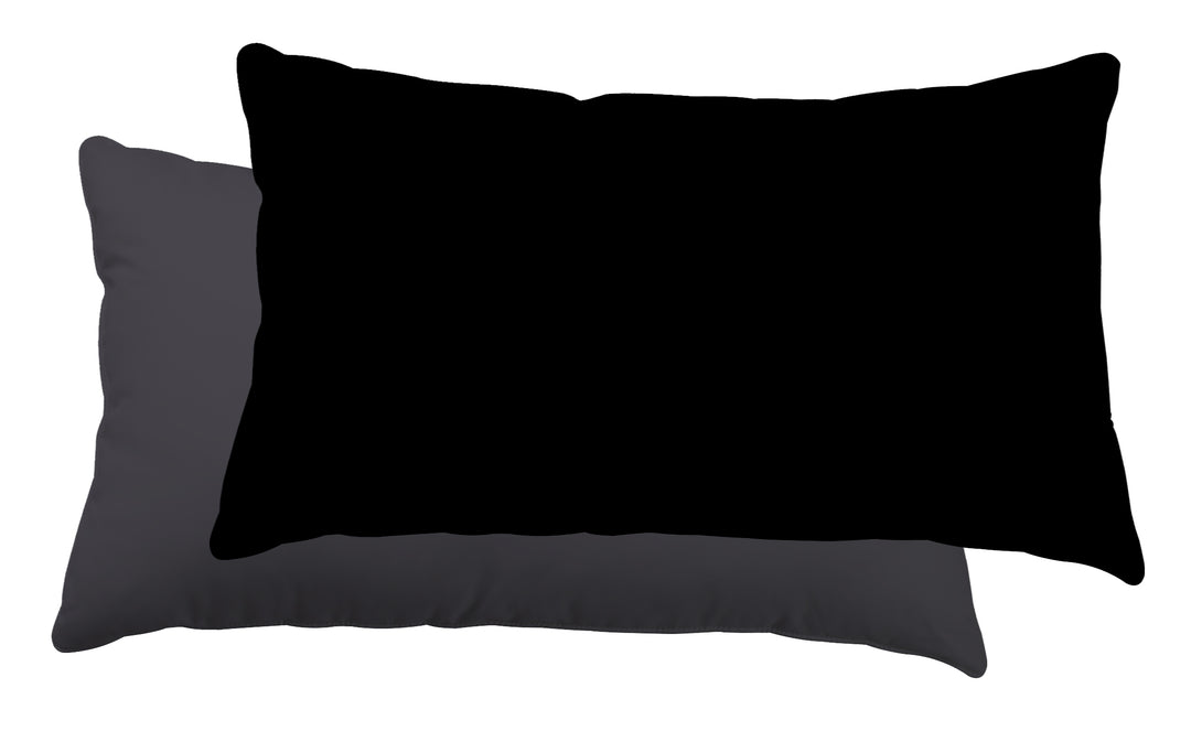 One Home 2er Pack Kissenbezug Kissenhülle 40x80 cm Uni Wende Weiche Microfaser Schwarz