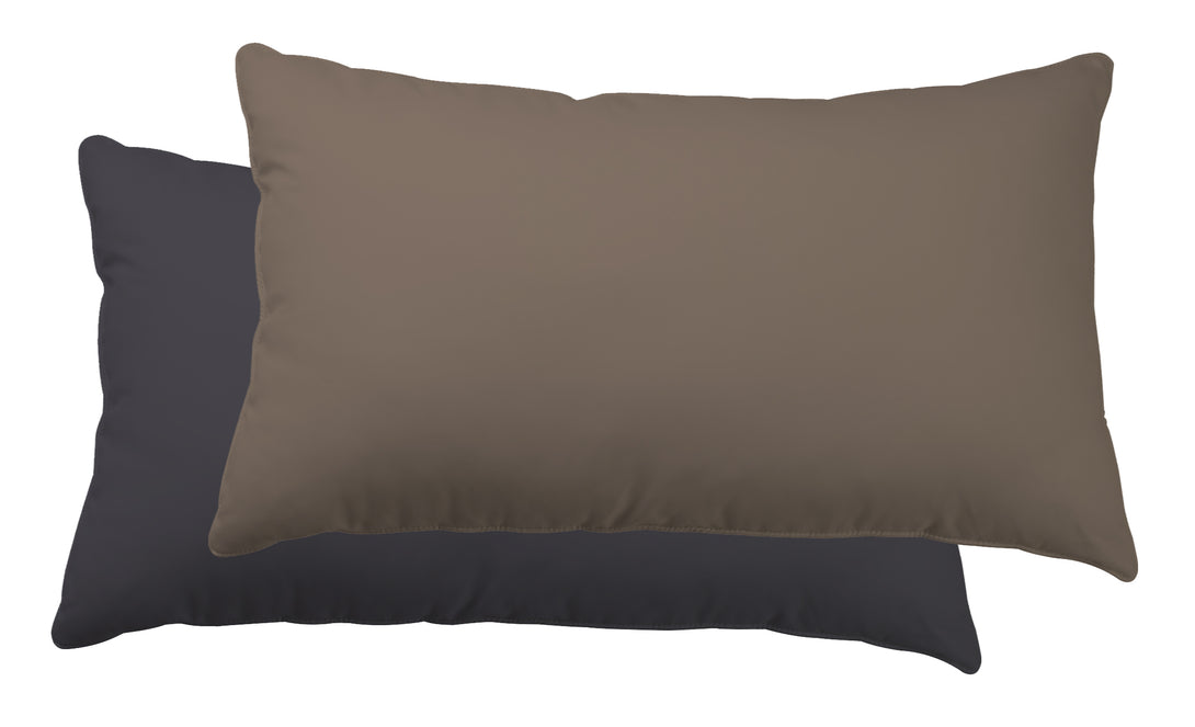 One Home 2er Pack Kissenbezug Kissenhülle 40x80 cm Uni Wende Weiche Microfaser Taupe