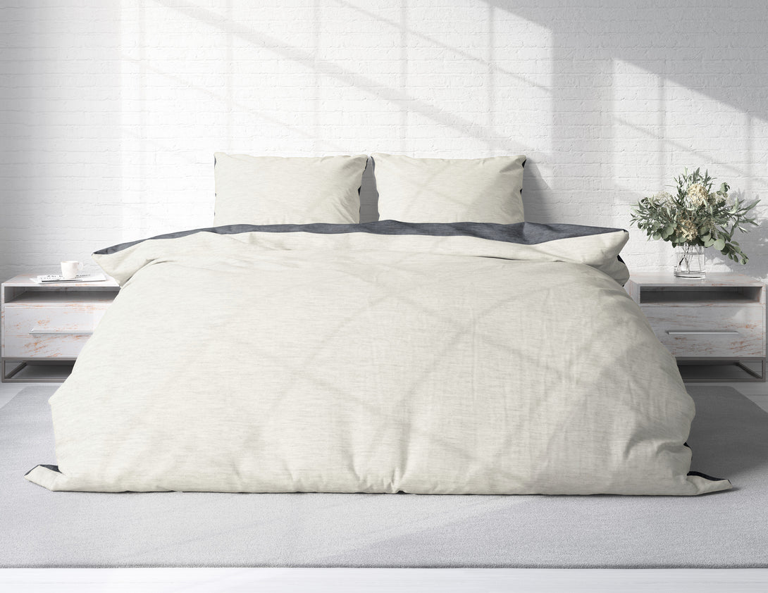 One Home Winter Bettwäsche Biber Meliert Baumwolle Flanell Kuschelig Flauschig Warm Weich