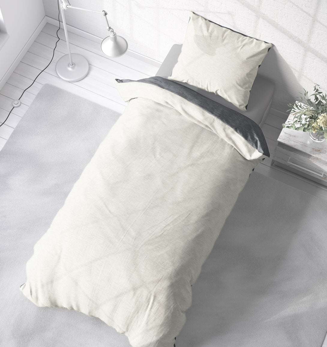 One Home Winter Bettwäsche Biber Meliert Baumwolle Flanell Kuschelig Flauschig Warm Weich