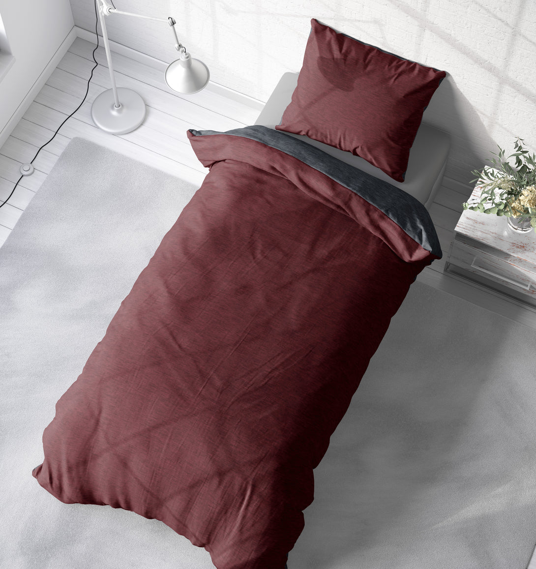 One Home Winter Bettwäsche Biber Meliert Baumwolle Flanell Kuschelig Flauschig Warm Weich