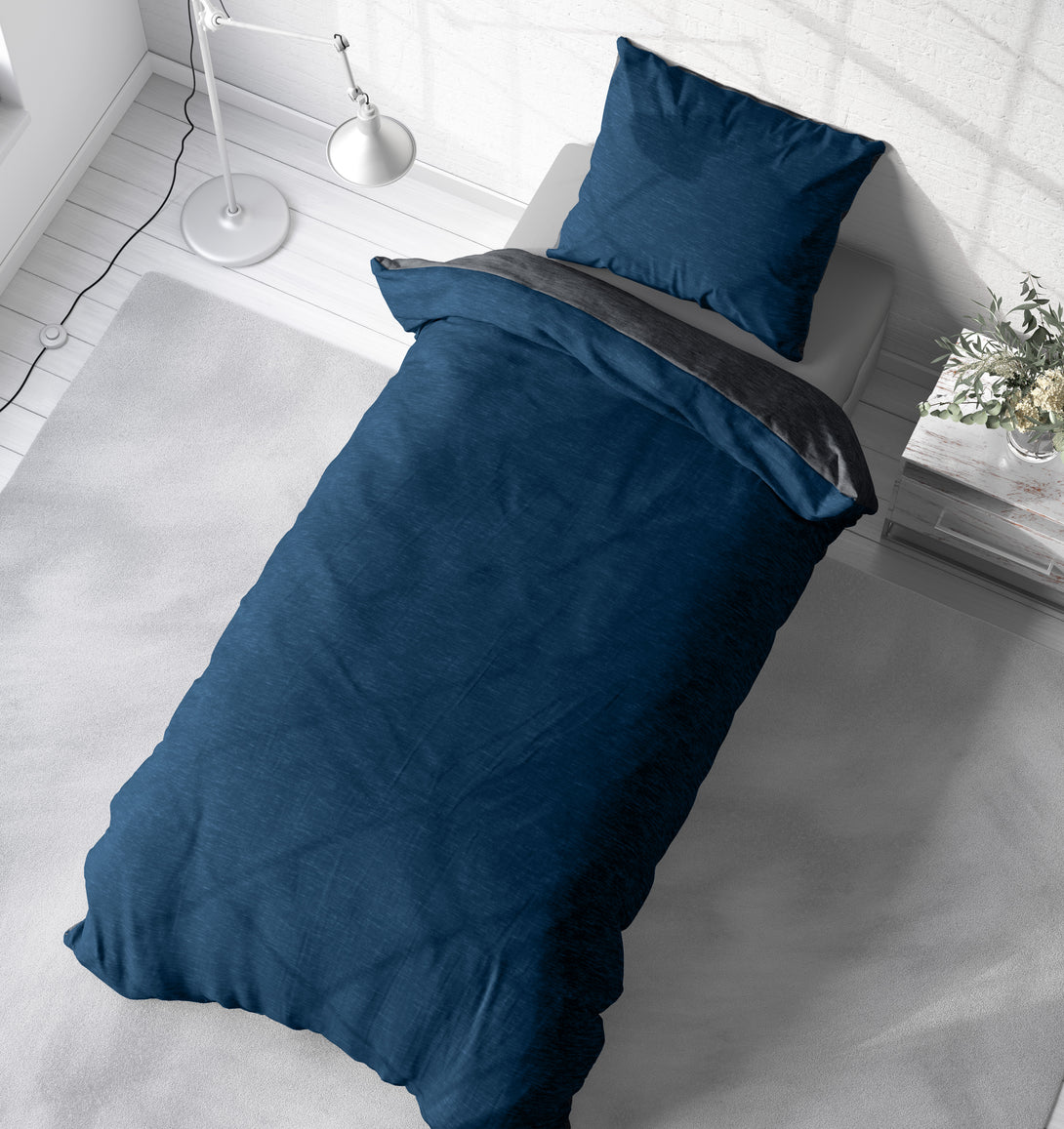 One Home Winter Bettwäsche Biber Meliert Baumwolle Flanell Kuschelig Flauschig Warme Weiche Melange Modern
