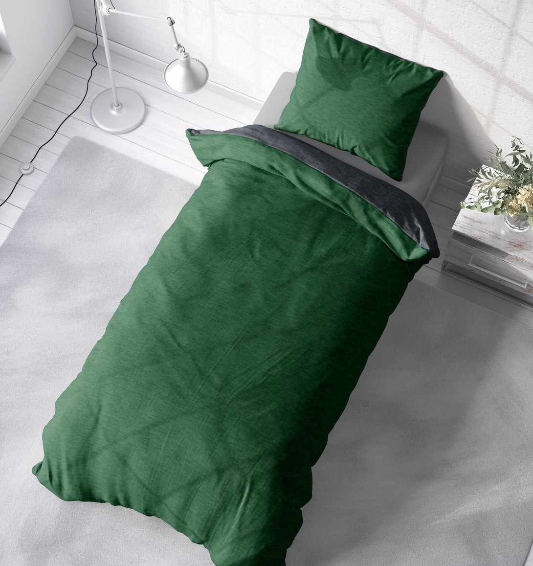 One Home Winter Bettwäsche Biber Meliert Baumwolle Flanell Kuschelig Flauschig Warm Weich
