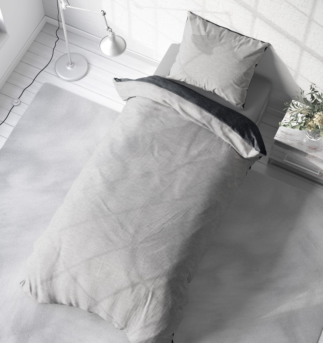 One Home Winter Bettwäsche Biber Meliert Baumwolle Flanell Kuschelig Flauschig Warm Weich