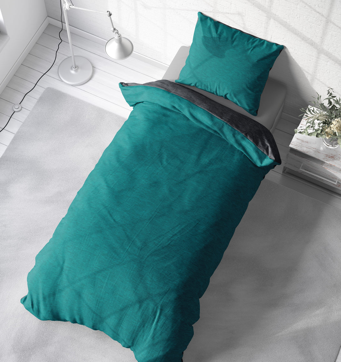 One Home Winter Bettwäsche Biber Meliert Baumwolle Flanell Kuschelig Flauschig Warm Weich